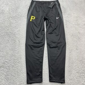 Nike Epic Training Pants Mens L Black Pittsburgh Pirates Joggers Zip Ankles NEW